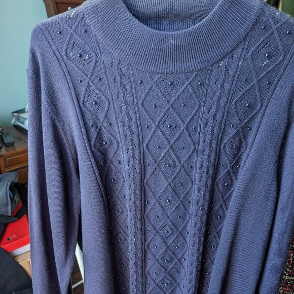 Blue Beaded Sweater - Picture 1 of 1
